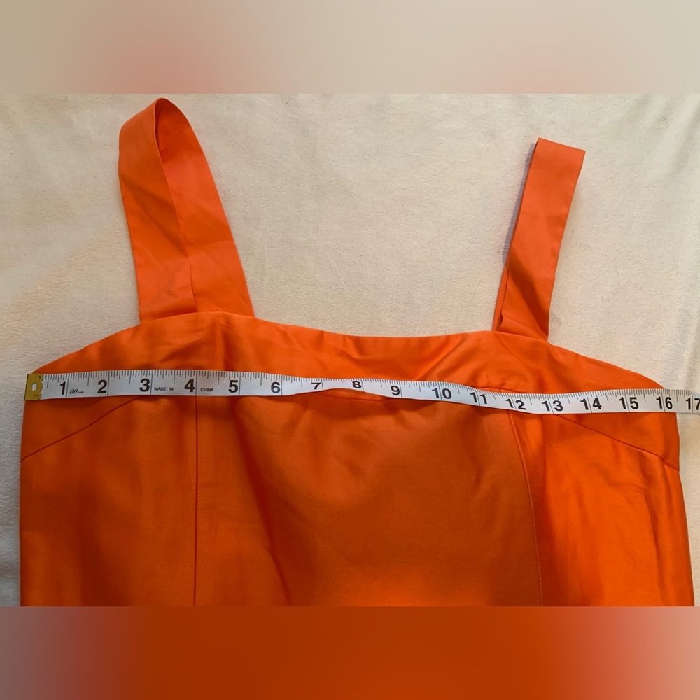 NWOT Alice + Olivia Saige Tie Back Mini Dress Size 12 Monarch Orange Cotton - Picture 9 of 16